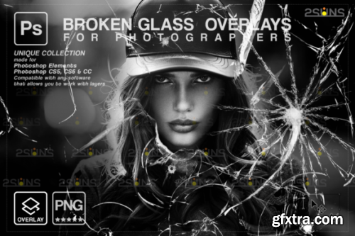 CreativeFabrica - Broken Glass Photoshop Overlay