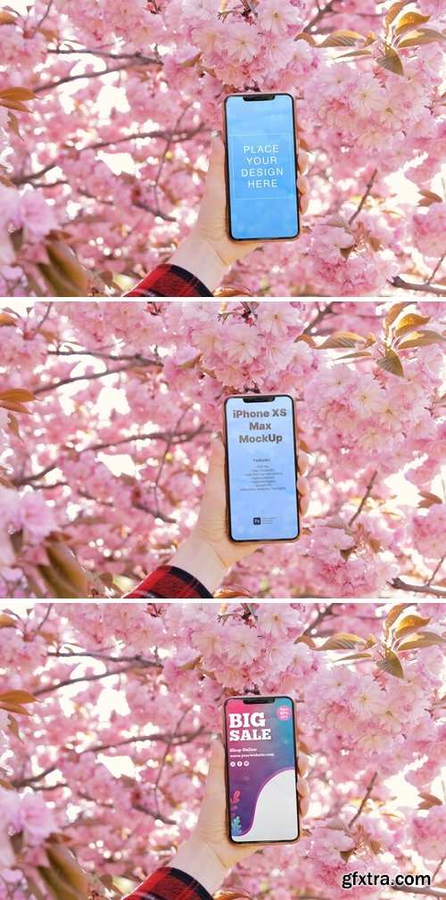 iPhone Mockup Template: spring blossom sakura