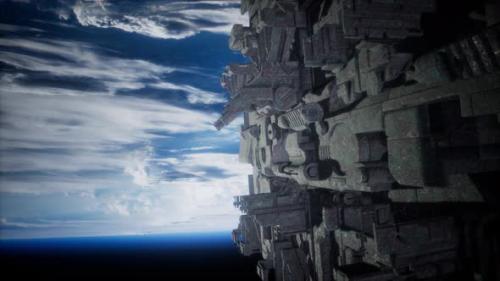Videohive - Spaceship with View on Space and Planet Earth - 34136184