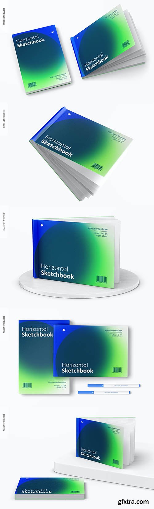 Horizontal sketchbook mockup