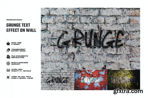 Grunge text effect on wall