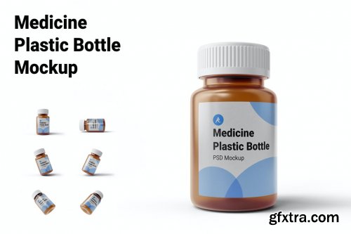 Medicine Plastic Bottle Mockup