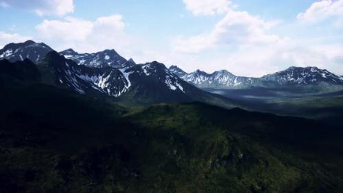 Videohive - Sunny Landscape with Views of Snowcapped Mountains and Meadow - 34931152
