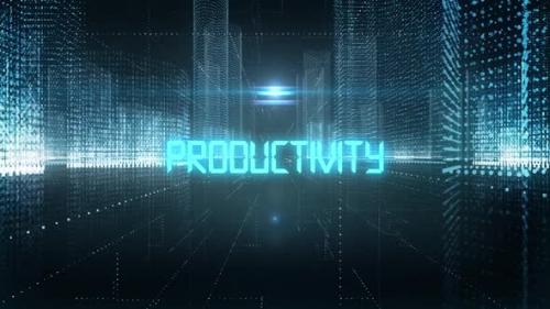 Videohive - Skyscrapers Digital City Economics Word Productivity - 35002544