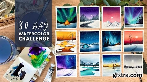 30 Day Watercolor Challenge : Let\'s Explore Winter Season with Watercolors