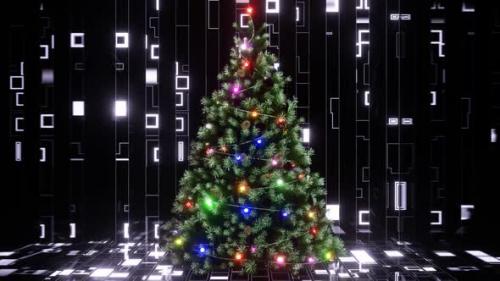 Videohive - Vj Loop Christmas Tree Rotation 02 - 35023137