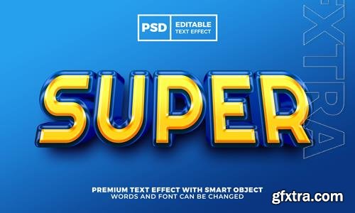 Super hero 3d editable text effect style premium psd