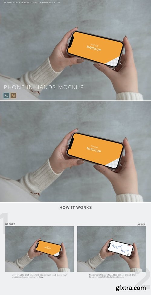 iPhone 12 Pro in Womans Hand Horizontal Layout