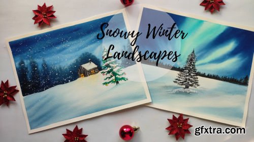 Snowy Winter Landscapes-Using Watercolors