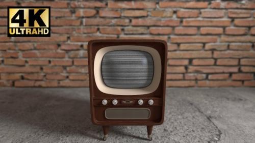 Videohive - Old Tv Turn On And Off With Green Screen In An Empty Room - 27458991