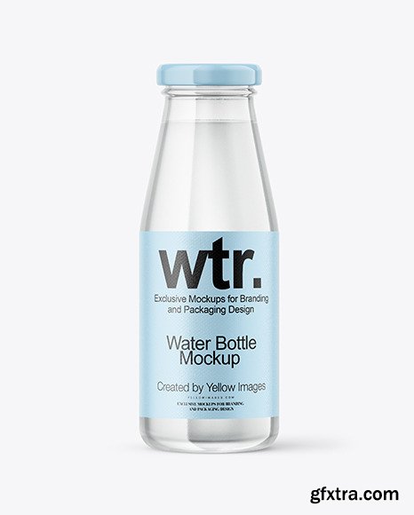 Clear Glass Water Bottle Mockup 88377