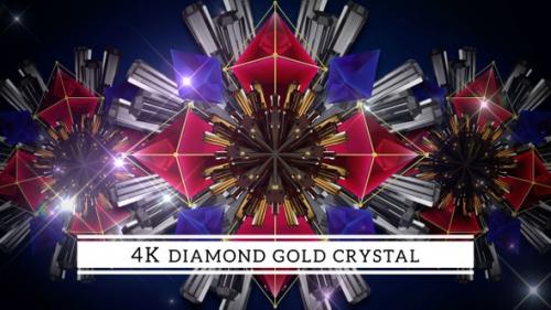 Videohive - 4K Diamond Gold And Crystals - 35632288