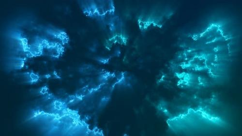 Videohive - Blue Magic Glowing Clouds Background - 35656479
