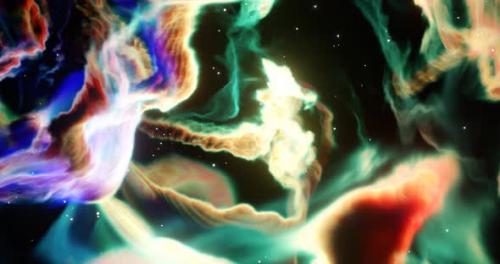Videohive - Loopable Animation Space Travel Throug Colorful Nebula Clouds - 35786809