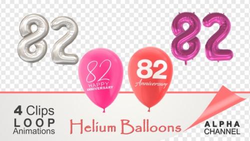 Videohive - 82 Anniversary Celebration Helium Balloons Pack - 36399556