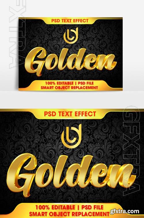 Psd Golden golden text effect 3d correction