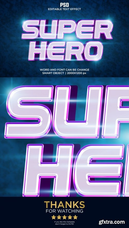 GraphicRiver - Super hero 3d Editable Text Effect Premium PSD with Background 36349634