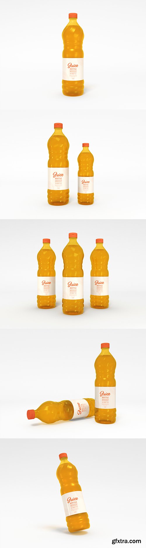Plastic juice bottle packaging mockup