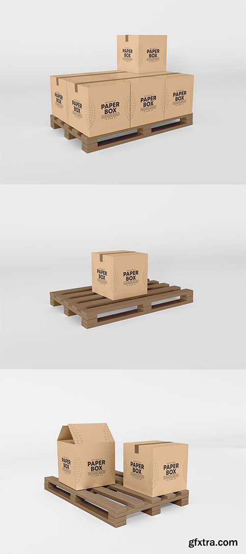 Large cardboard parcel delivery box branding mockup