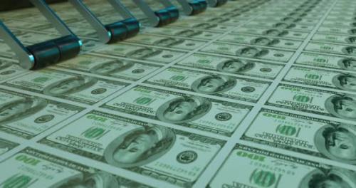 Videohive - US dollars printing USD bill banknotes. currency is being made bank exchange economics inflation - 37117913