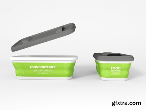 Plastic food container packaging mockup