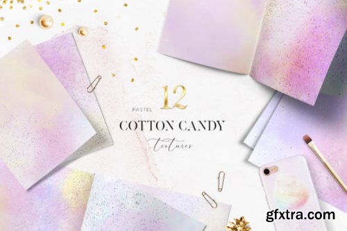 Cotton Candy Digital Paper, Unicorn