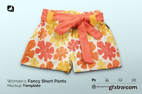 CreativeMarket - Women\'s Fancy Short Pants Mockup 5276257