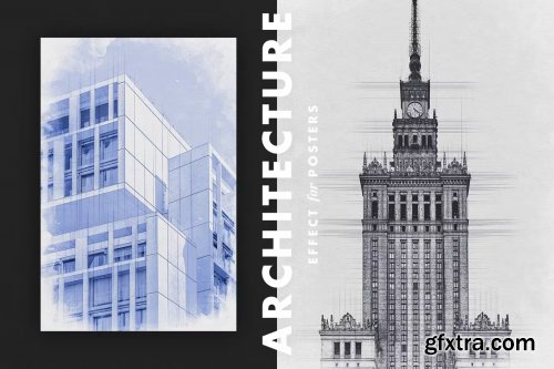 Architecture Sketch Effect for Posters