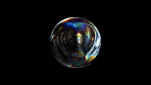 Videohive - Liquid Steel Sphere Animation Loop with Colorful Reflections - 37914582