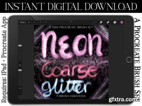 Neon Coarse Glitter Procreate Brushes