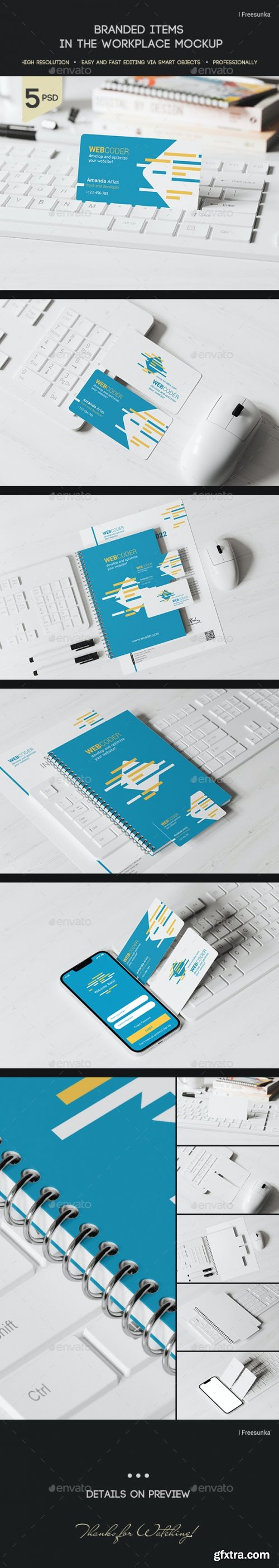 GraphicRiver - Branded Items In The Workplace Mockup 37819301