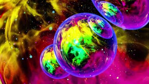Videohive - The Journey of Space Balls Among Nebulae - 38429377