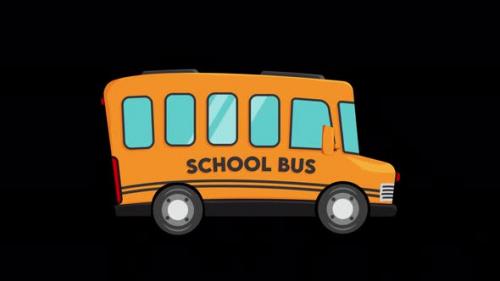 Videohive - Animated School Bus - Transparent - 38459165