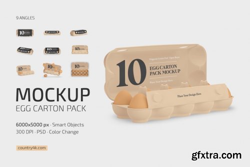 CreativeMarket - Egg Carton Pack Mockup Set 7233492