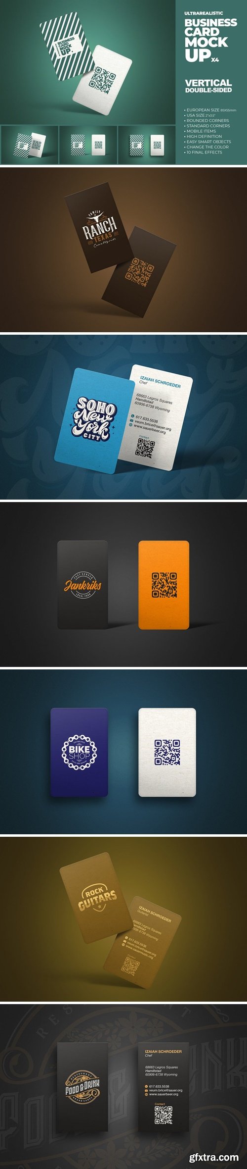 Vertical Double Sided Card Mockup x4 6WUYZJ8