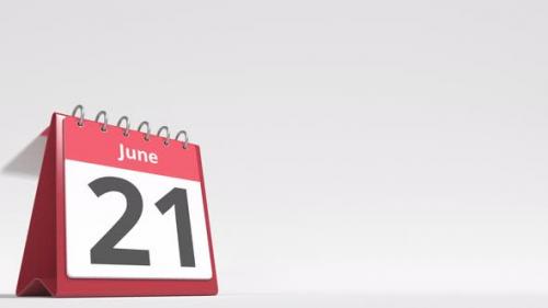 Videohive - June 22 Date on the Flip Desk Calendar Page - 38530795