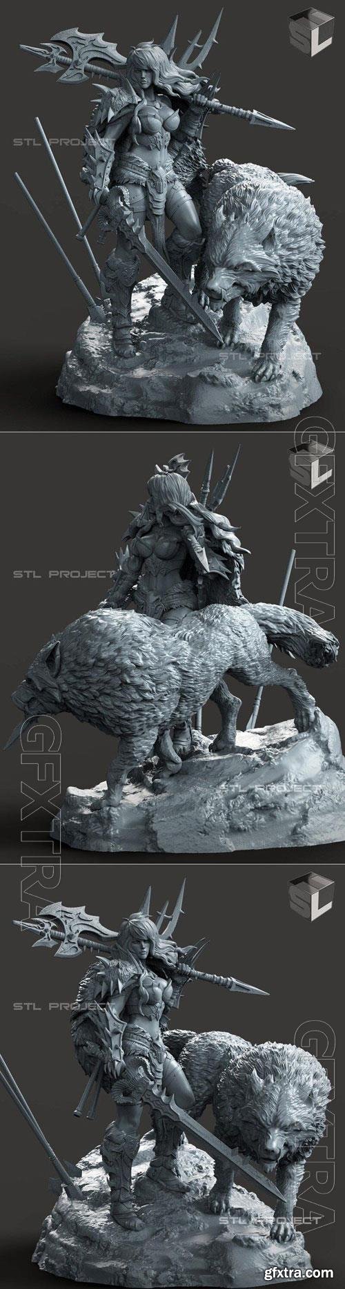 Barbarian and the Wolf 3D Print