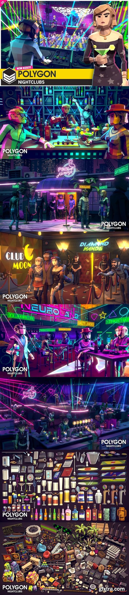Unity Asset - POLYGON Nightclubs - Low Poly 3D Art by Synty