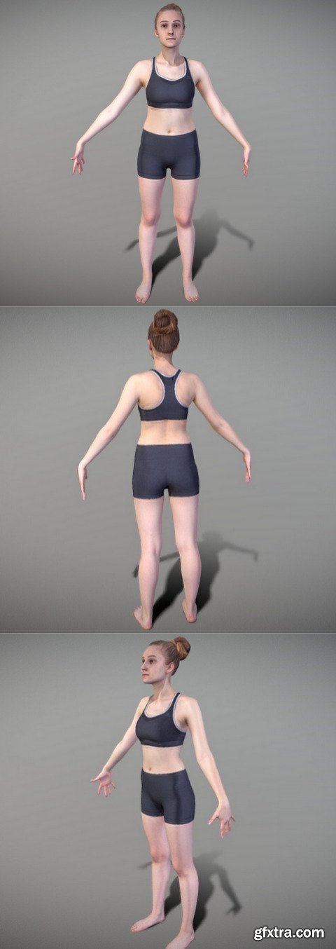 Sporty woman ready for animation 118 3D Model