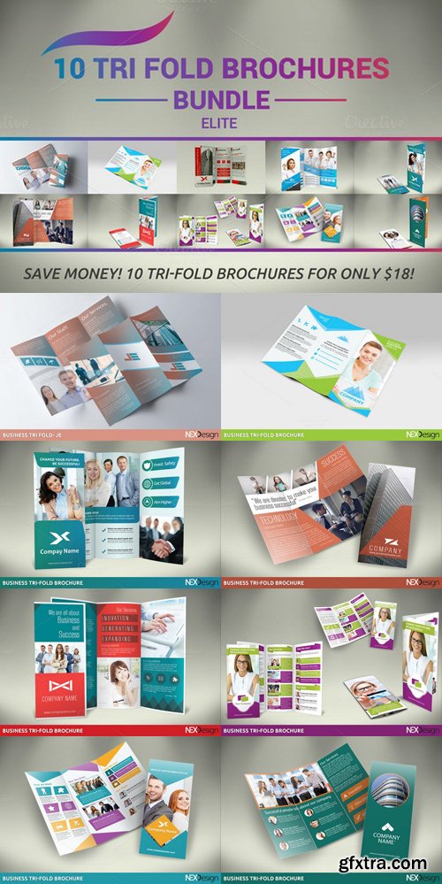 10 Tri-fold Brochures Bundle - Elite
