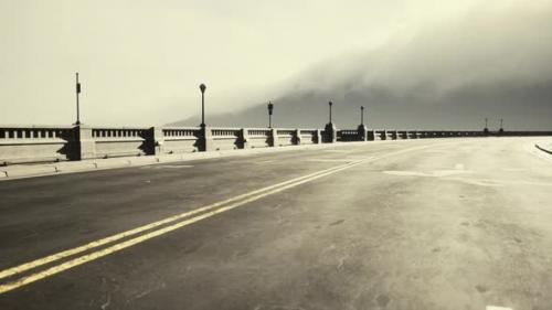 Videohive - Illuminated Empty Road Bridge in a Fog - 39709565