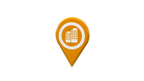 Videohive - Apartment 3D Map Location Pin Orange V7 - 39714337