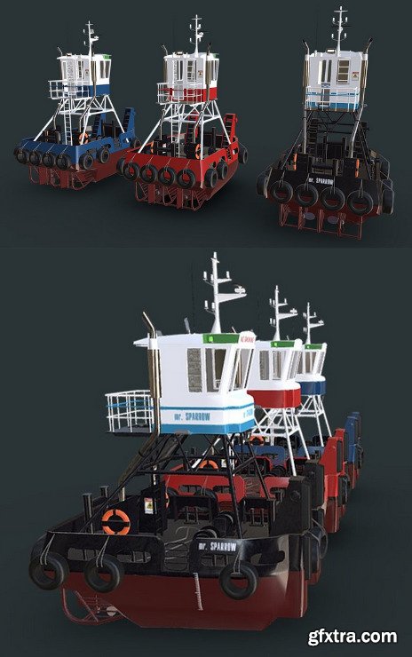 Truckable Push Boats 3D Model