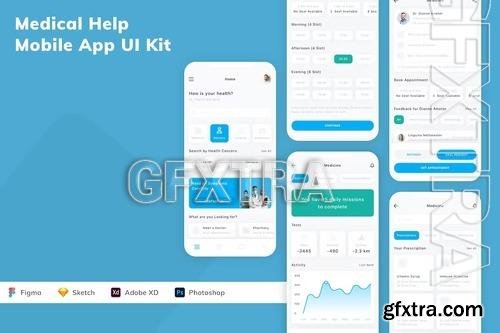 Medical Help Mobile App UI Kit VMG844A
