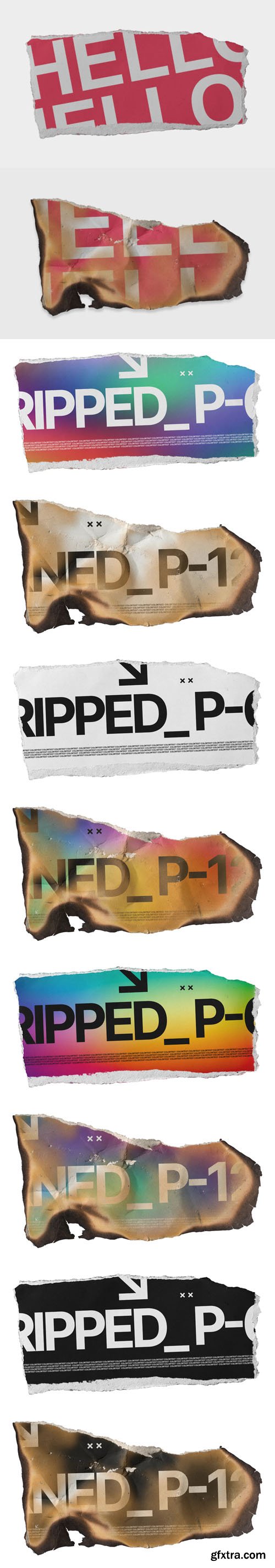 Ripped & Burned Papers PSD Templates