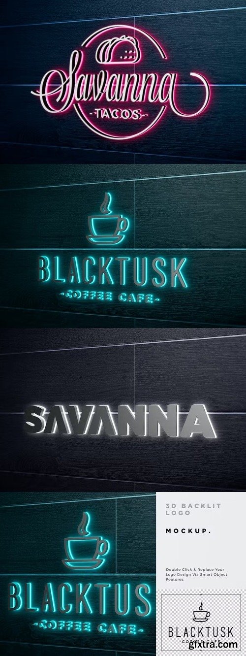 Backlit logo mockup