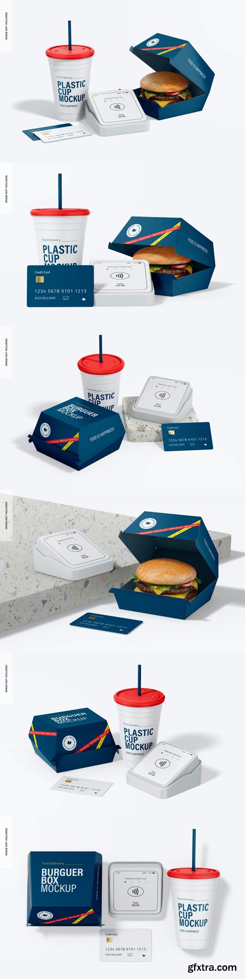 Fast food with payment device mockup