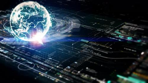 Videohive - Futuristic Digitally Generated Holographic Earth - 40507688