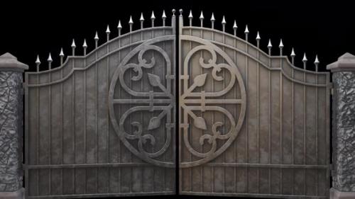 Videohive - metal fence opening animation effect - 41671942
