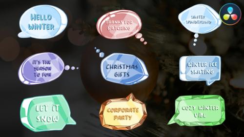 Videohive - Ice And Crystal Speech Bubbles | DaVinci Resolve - 40506970
